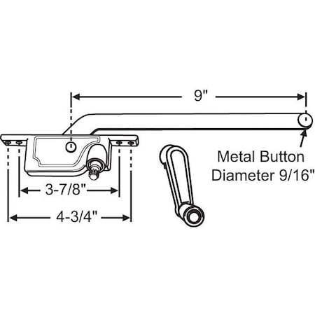 Strybuc CSMT OP 9" ALUM LH W/ HANDLE 36-446